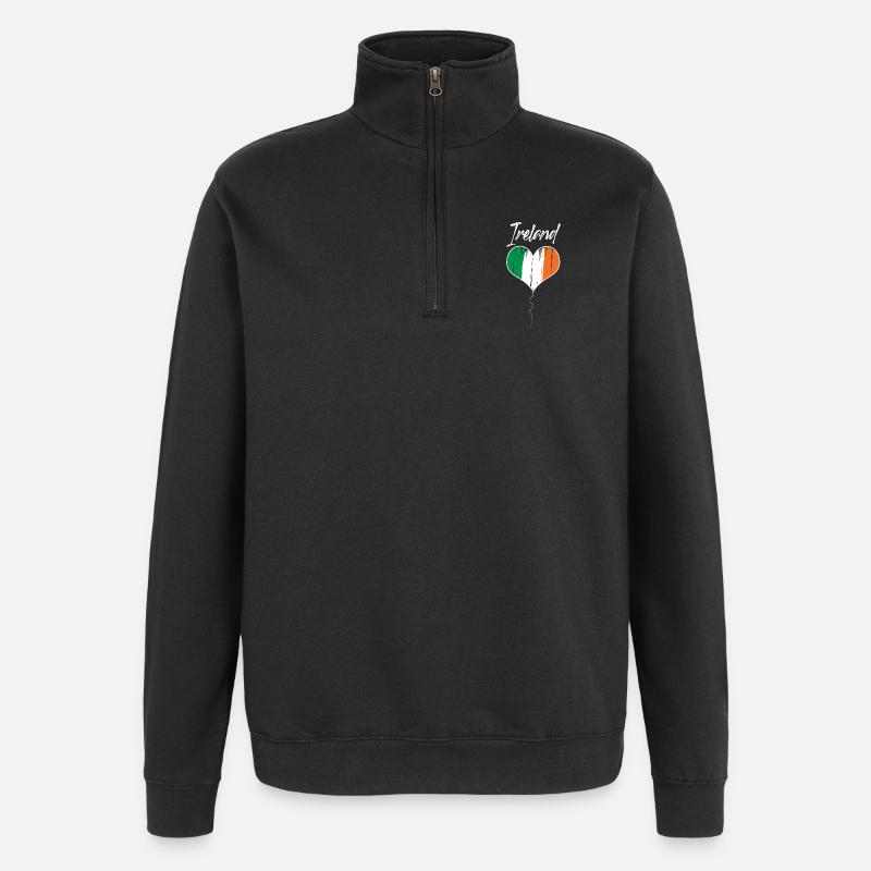 Irland - Quarter-Zip-Sweatshirt - Schwarz