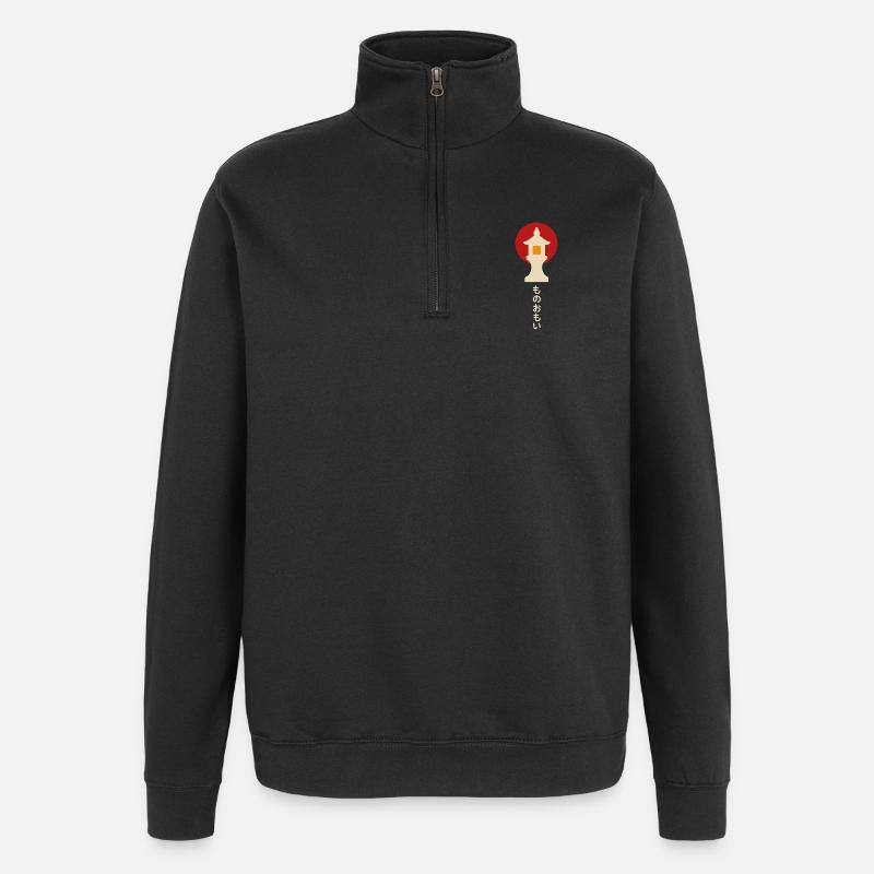 MEVIBE-Deep Thoughts - Quarter-Zip Sweatshirt - black
