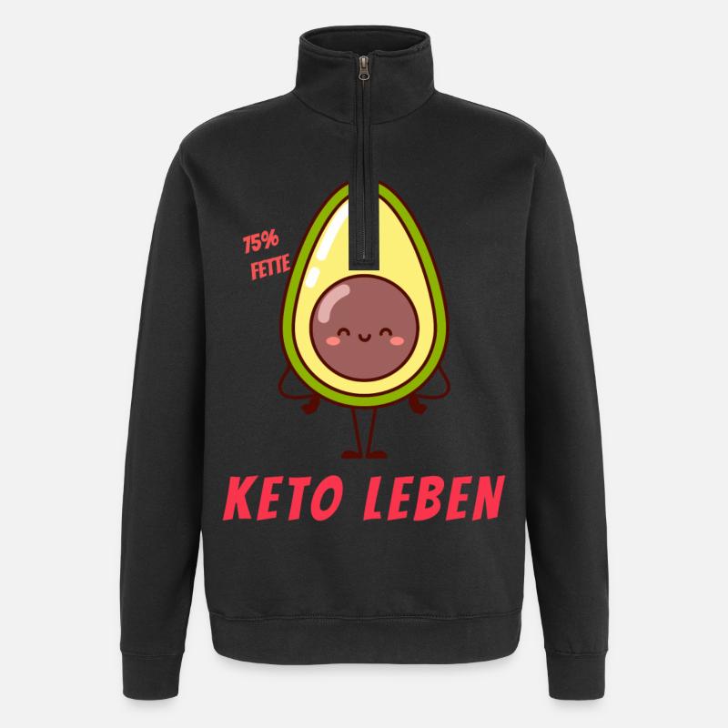 Keto Leben - Quarter-Zip-Sweatshirt - Schwarz