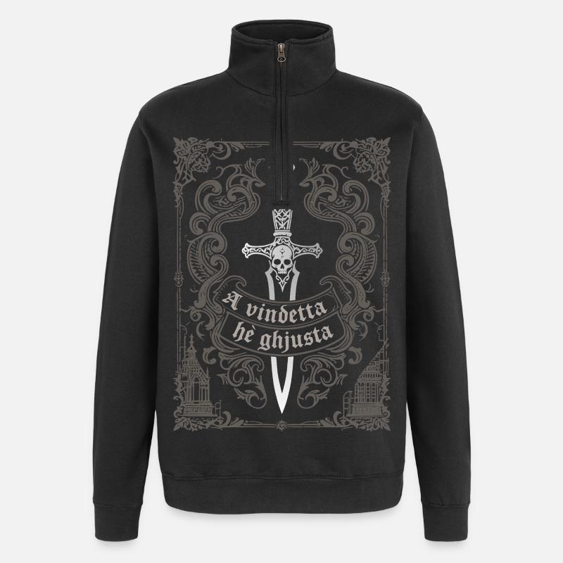 A vindetta hè ghjusta - Sweat à zip 1/4 - noir