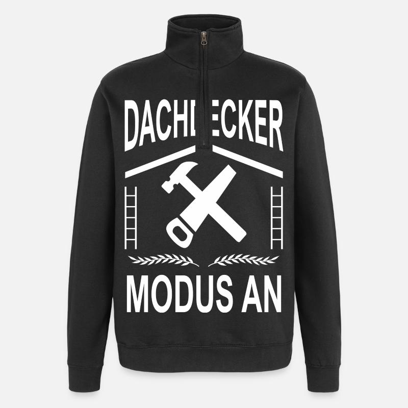 Roofer Mode ON - Quarter-Zip Sweatshirt - black