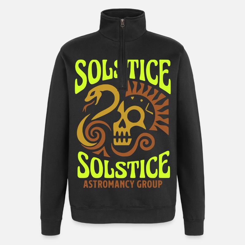 Solstice Astromancy Skull - Quarter-Zip Sweatshirt - black