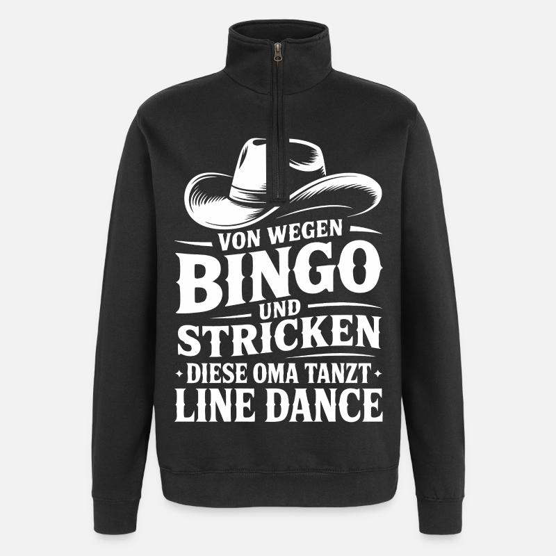 Oma Line Dance - Quarter-Zip-Sweatshirt - Schwarz