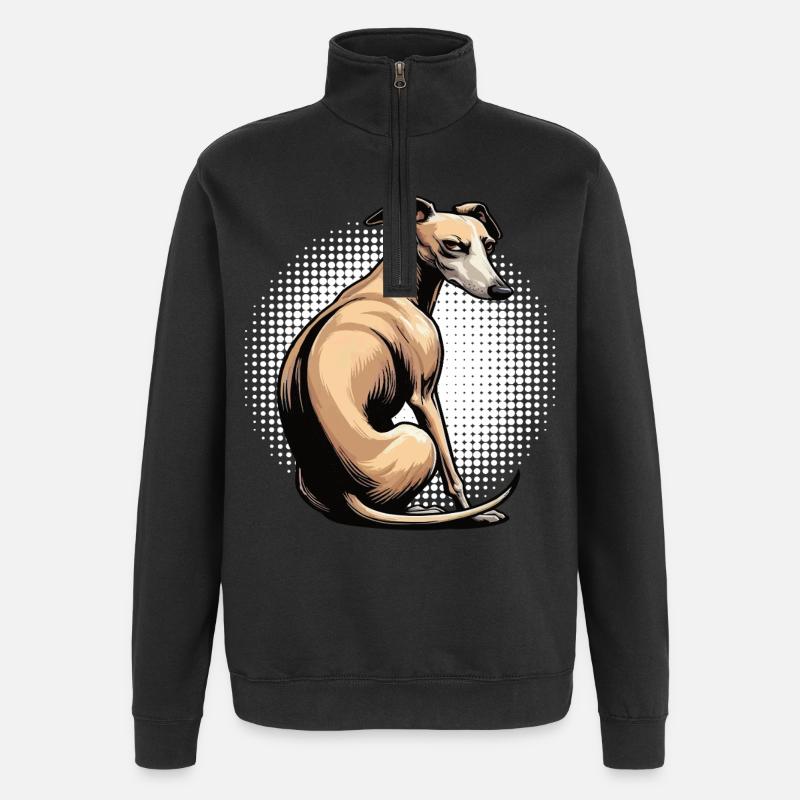 Whippet Greyhound Whippets Greyhound Owner - Quarter-Zip Sweatshirt - black