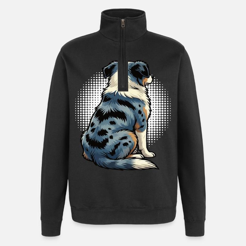Australian Shepherd Aussie Aussie Owners Aussies - Quarter-Zip Sweatshirt - black