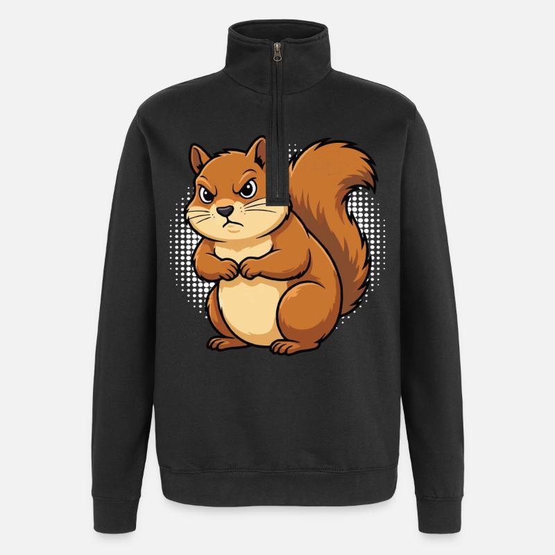 Eichhörnchen Eichhorn Eichhörnchenliebhaber Nager - Quarter-Zip-Sweatshirt - Schwarz