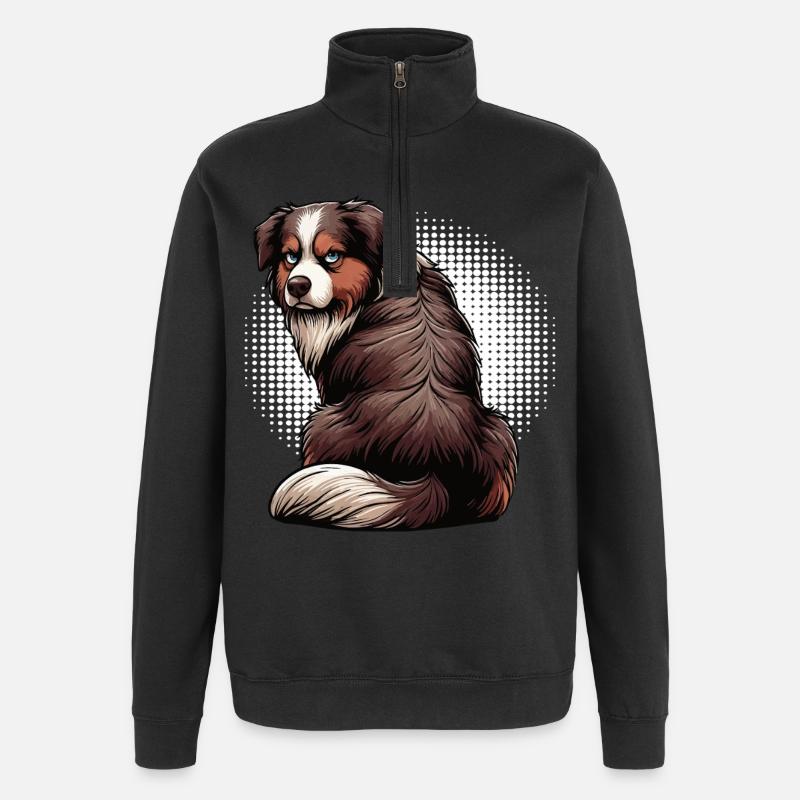 Berger australien Aussie Aussie Propriétaires Aussies - Sweat à zip 1/4 - noir