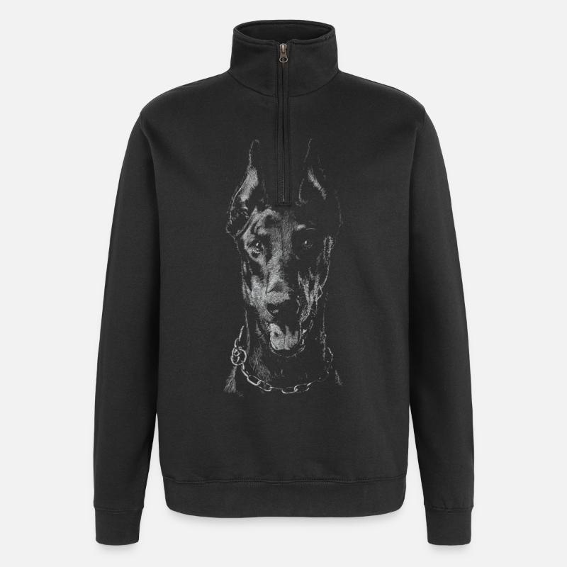 Dobermann - Quarter-Zip-Sweatshirt - Schwarz