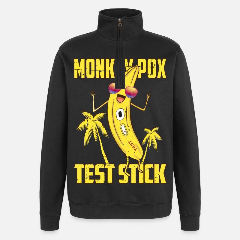Monkey pox test sticks - Quarter-Zip Sweatshirt - black