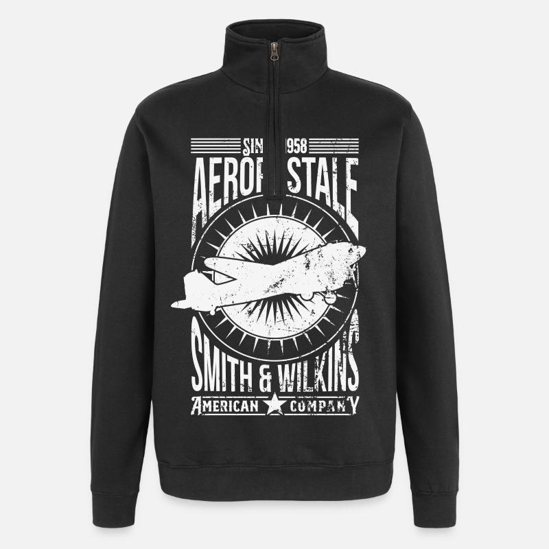 Aeropostale - Sweat à zip 1/4 - noir