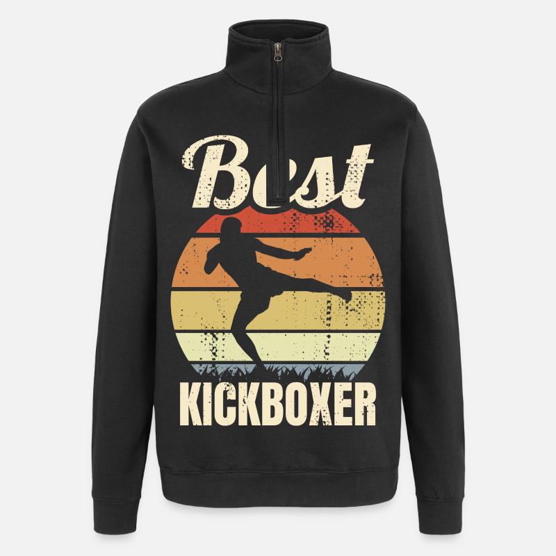 Meilleur kickboxeur - Sweat à zip 1/4 - noir