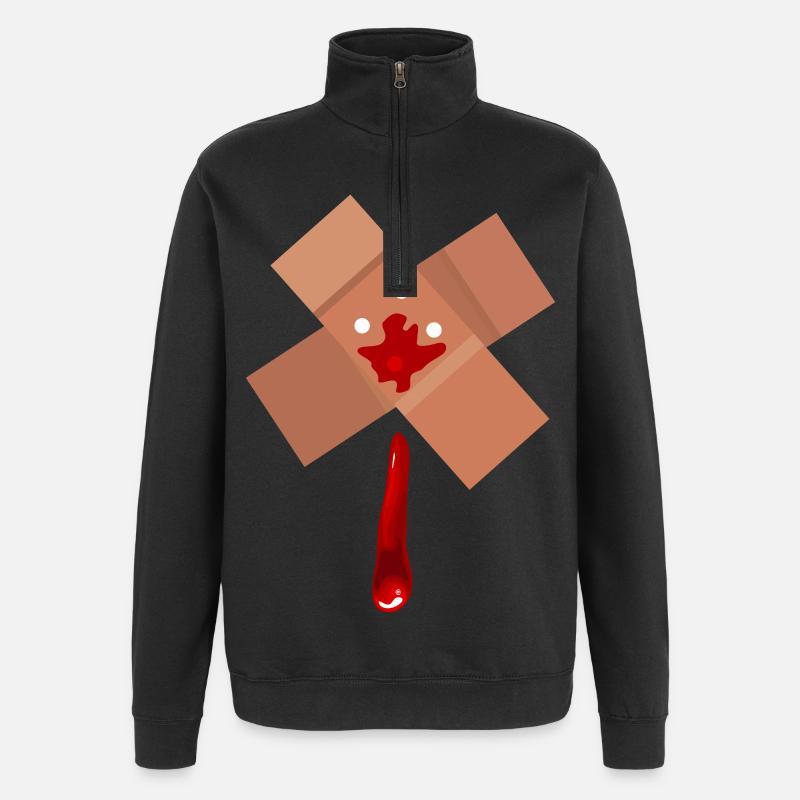 Wounded - Quarter-Zip Sweatshirt - black