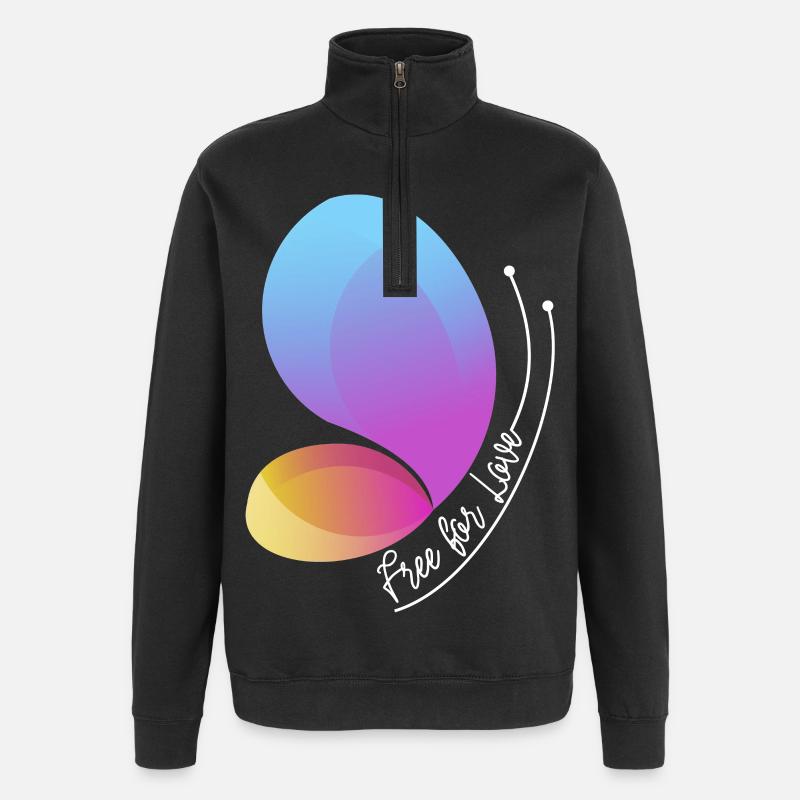 Frei durch Liebe Gradient Schmetterling - Quarter-Zip-Sweatshirt - Schwarz