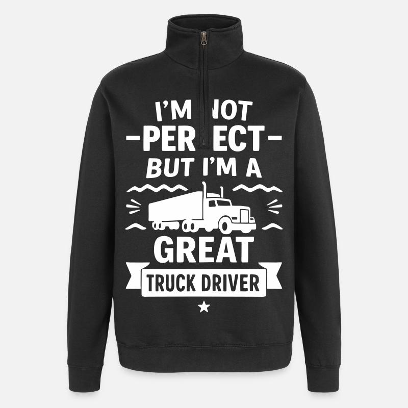Super Truck Driver Trucker - Sweat à zip 1/4 - noir