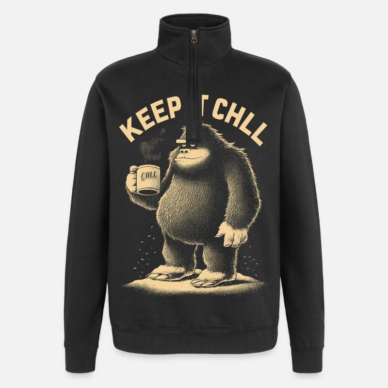 Keep it chillig - Quarter-Zip Sweatshirt - black