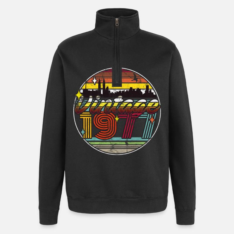Millésime 1977 - Sweat à zip 1/4 - noir