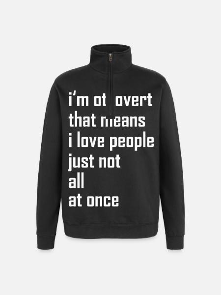 otroverted - Quarter-Zip Sweatshirt - black