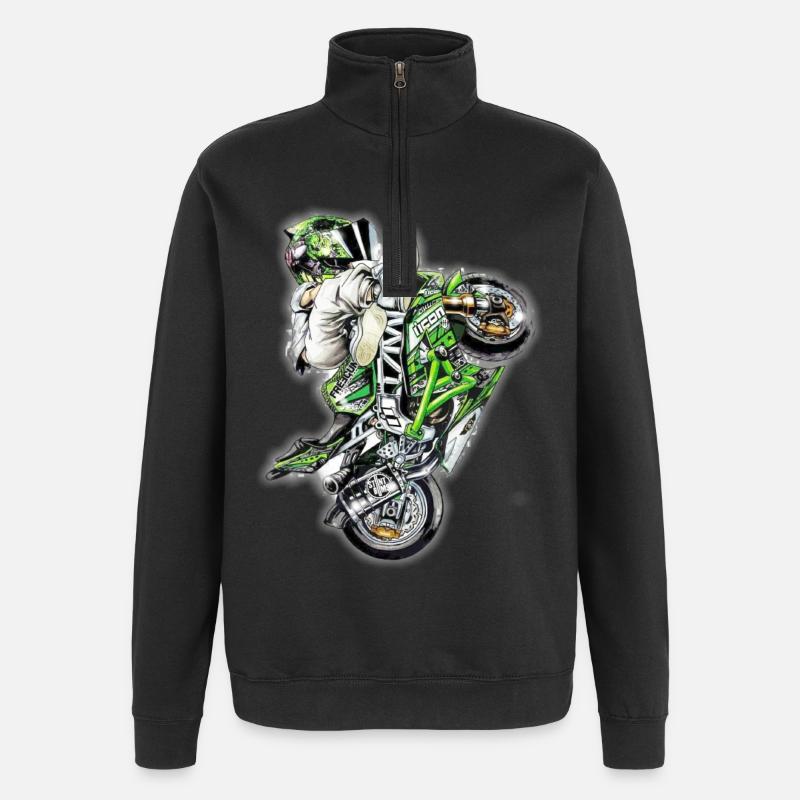 Stunt Biker - Quarter-Zip-Sweatshirt - Schwarz