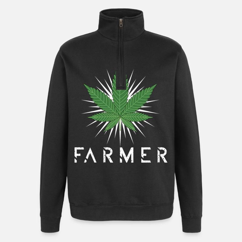 Hemp Farmer - Quarter-Zip Sweatshirt - black