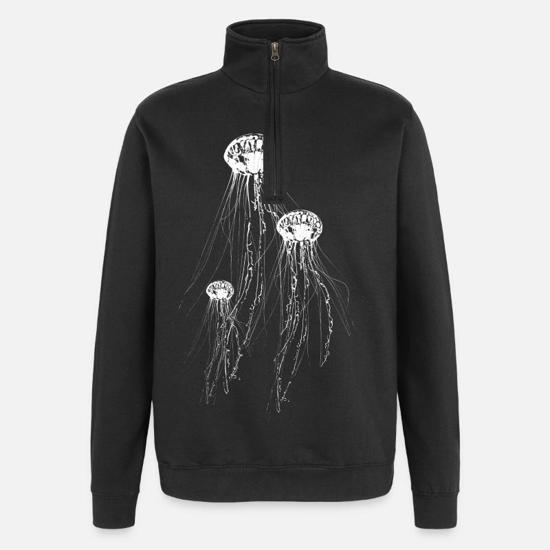 Qualle - Quarter-Zip-Sweatshirt - Schwarz