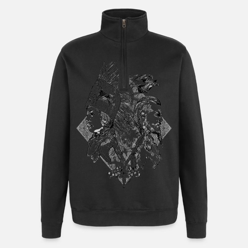 Guerriers du Temps - Sweat à zip 1/4 - noir