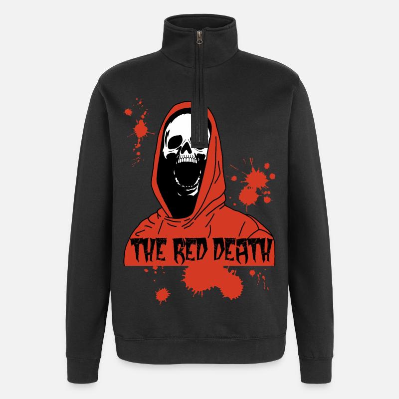 Der Rote Tod - Quarter-Zip-Sweatshirt - Schwarz