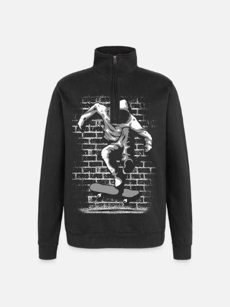 Skate | Skater | Skateboard | Skating - Quarter-Zip Sweatshirt - black