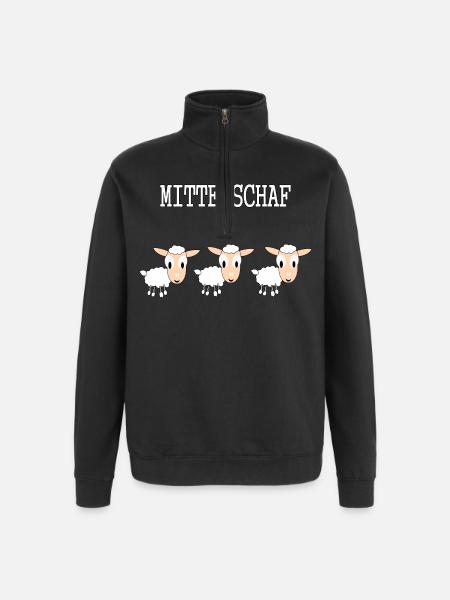 Lustige Schafe - Quarter-Zip-Sweatshirt - Schwarz