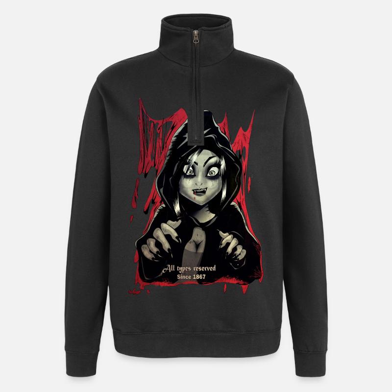 2 Vampire - Quarter-Zip-Sweatshirt - Schwarz