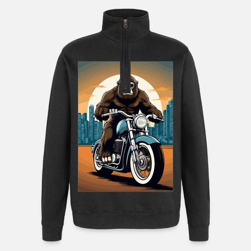 Gorilla Biker - Quarter-Zip Sweatshirt - black