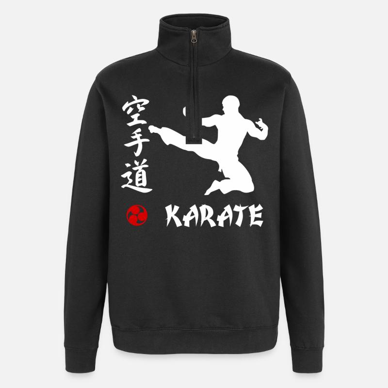 Karaté blanc - Sweat à zip 1/4 - noir