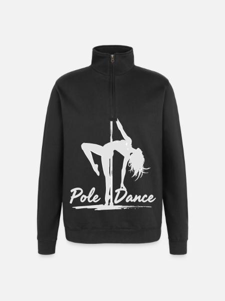 Pole Dance Pole Dancer Silhouette Gift - Quarter-Zip Sweatshirt - black