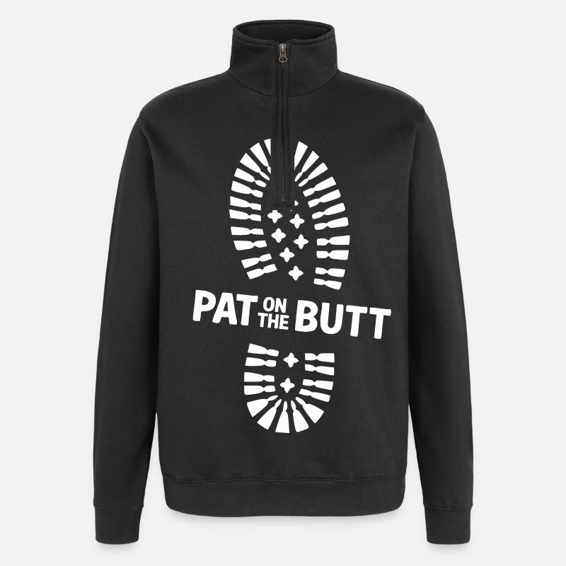 Klopf auf den Po-Stiefel - Quarter-Zip-Sweatshirt - Schwarz