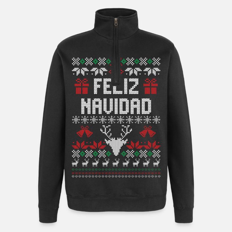 Feliz Navidad - Quarter-Zip Sweatshirt - black