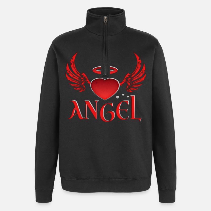 Engel & Teufel - Quarter-Zip-Sweatshirt - Schwarz