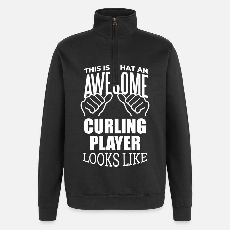 curling - Sweat à zip 1/4 - noir