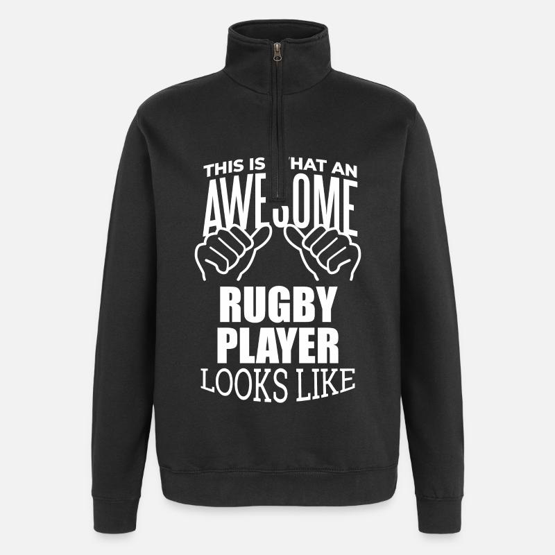 rugby - Sweat à zip 1/4 - noir