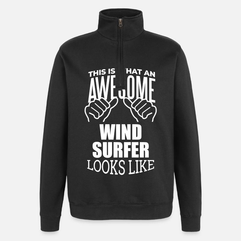 planche à voile - Sweat à zip 1/4 - noir