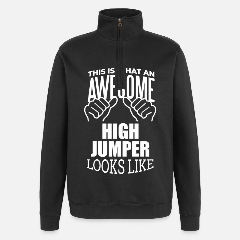 Hochsprung - Quarter-Zip-Sweatshirt - Schwarz