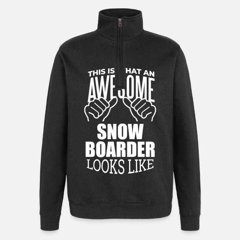 Snowboard - Quarter-Zip Sweatshirt - black