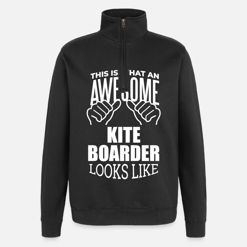 kitesurf - Sweat à zip 1/4 - noir