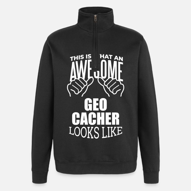 Geocaching - Quarter-Zip Sweatshirt - black