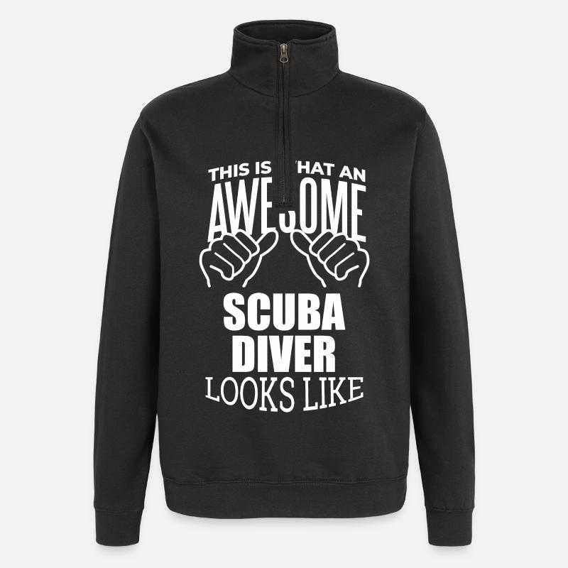 Plongée sous-marine - Sweat à zip 1/4 - noir