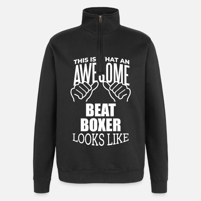Beatboxen - Quarter-Zip-Sweatshirt - Schwarz