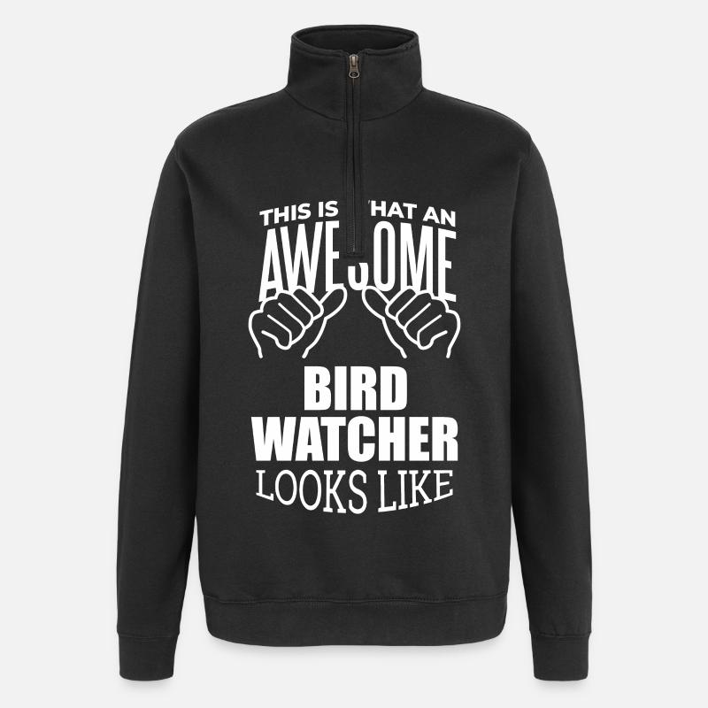 Vogelbeobachtung - Quarter-Zip-Sweatshirt - Schwarz