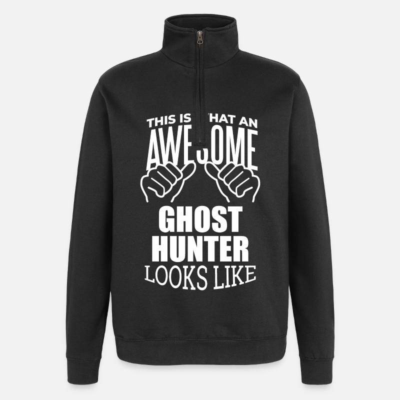 chasse aux fantômes - Sweat à zip 1/4 - noir