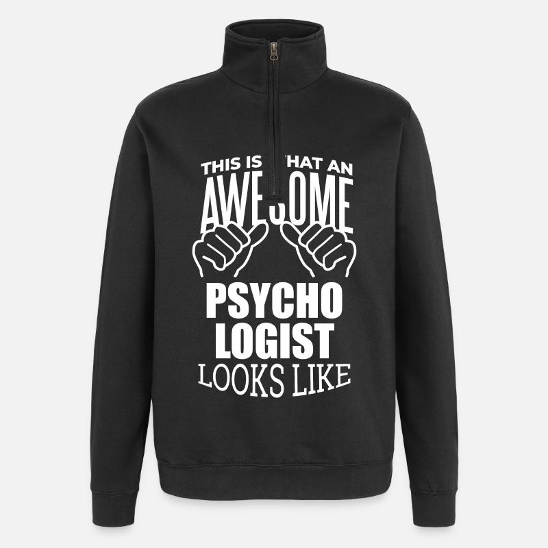psychologue - Sweat à zip 1/4 - noir