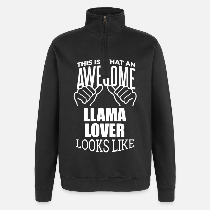 Llama - Quarter-Zip Sweatshirt - black