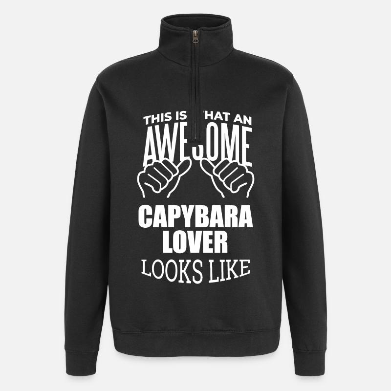 capybara - Sweat à zip 1/4 - noir