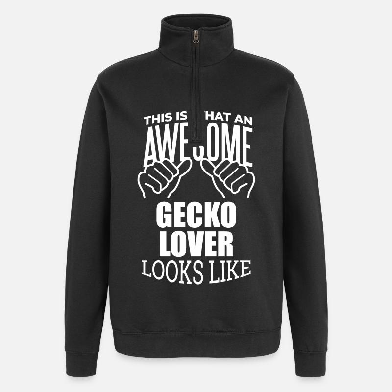 gecko - Sweat à zip 1/4 - noir